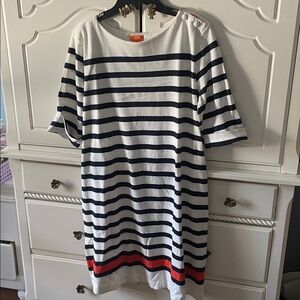 Joe Fresh Navy and White Striped Top